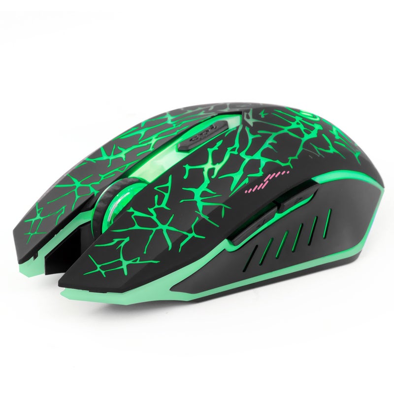 VEGCOO C12 Wireless Gaming Mouse,Rechargeable Mice Silent Click Cordless Mouse with 6 Buttons PC Gaming Mice Advanced Technology with 2.4GHZ Up to 2400DPI for PC Laptop (Green) - Image 5